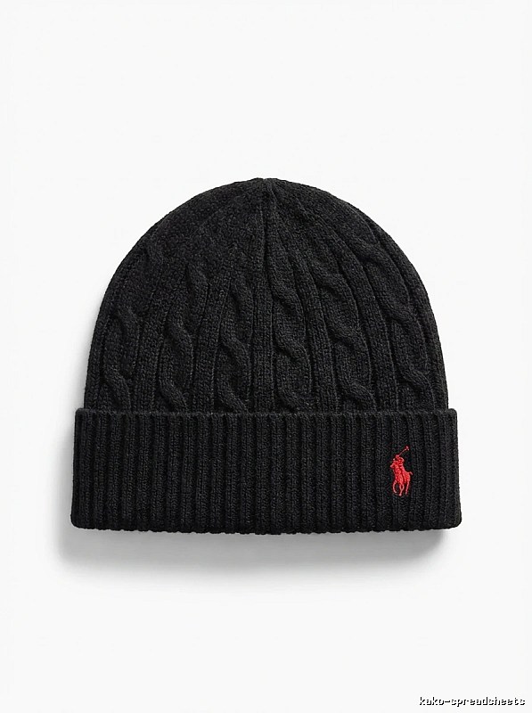 Ralph Lauren Polo Black Trendy Brand Knitted Hat
