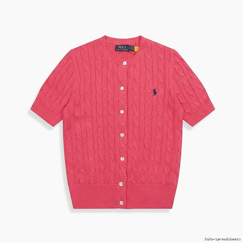 Ralph Lauren Polo retro-style rose-red cardigan