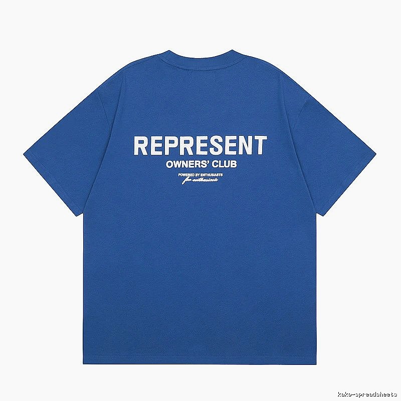 Represent Blue Style 801 Owners Club T-Shirt Airport Outfit Logo