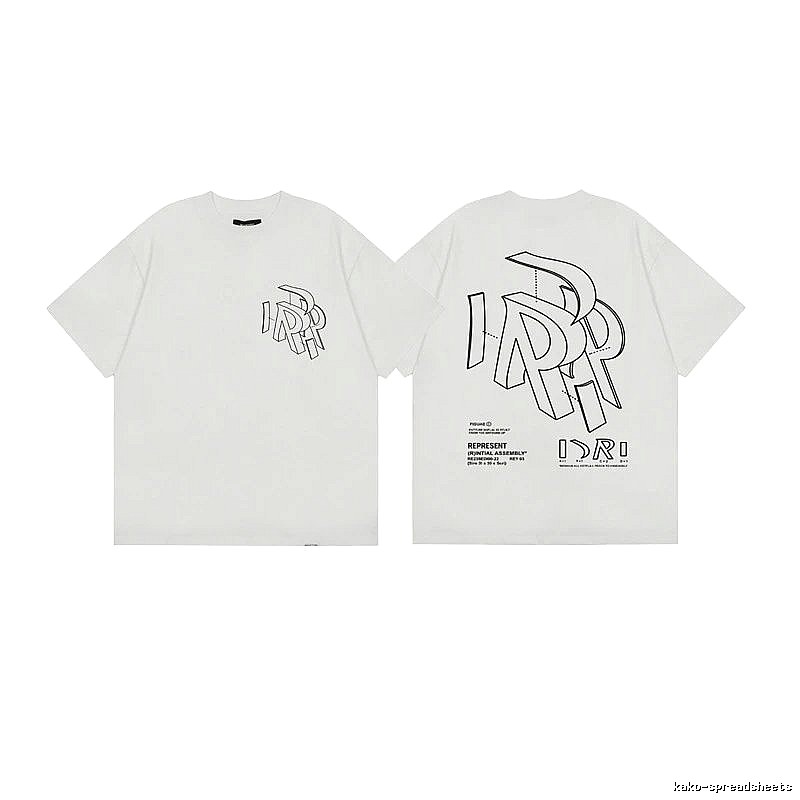 Represent Geometric Print Street-style Off-white T-shirt