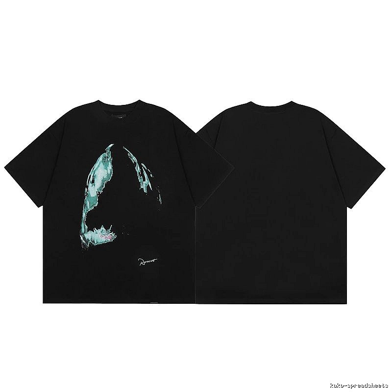 Represent Shark Print High Street Style Black T-Shirt