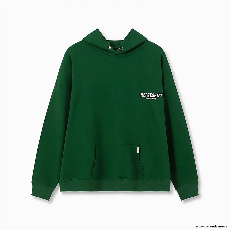REPRESENT Simple Style Green Hoodie
