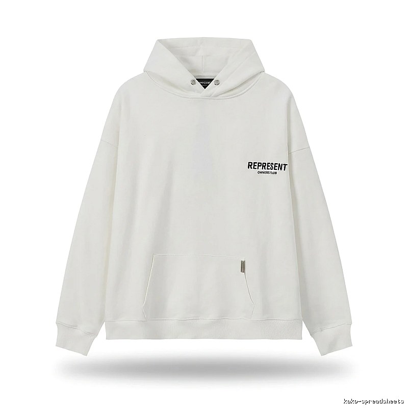 REPRESENT Simple Style White Hoodie