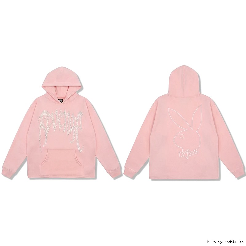 Revenge rabbit print pink hoodie