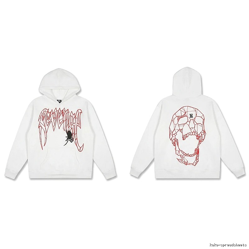 Revenge Skeleton Style White Hoodie