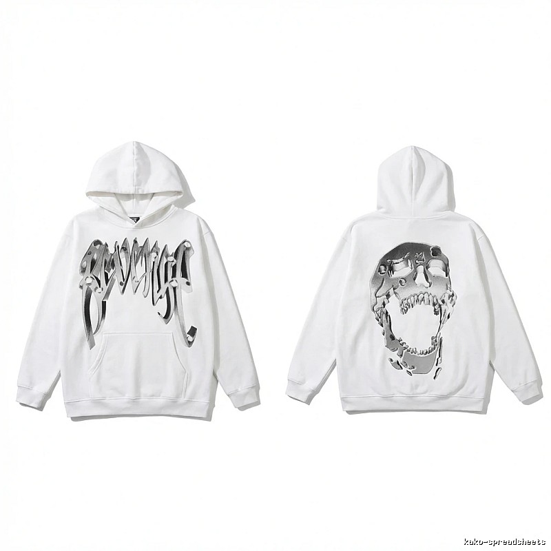 Revenge Skull Trendy Cool White Hoodie