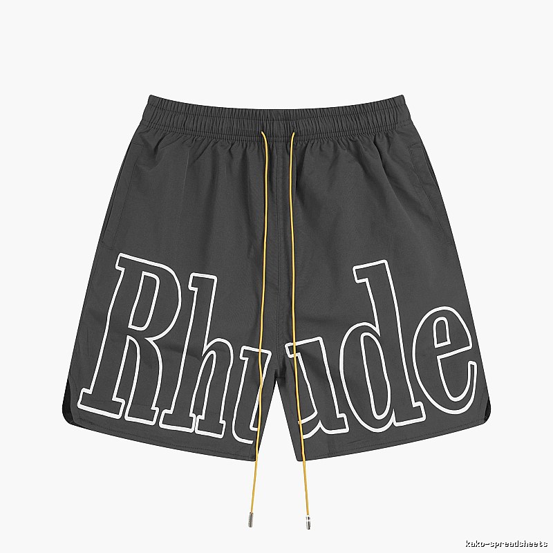 RHUDE letter-style black shorts