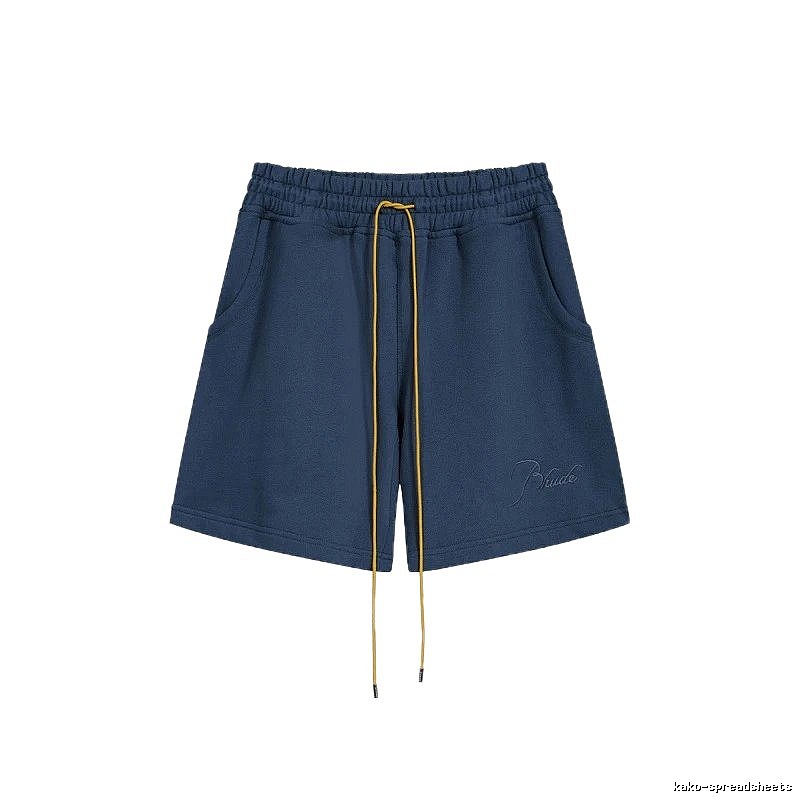RHUDE minimalist style navy blue shorts