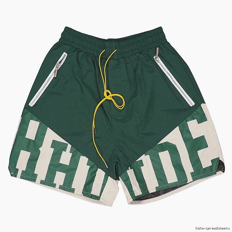 RHUDE sporty green shorts