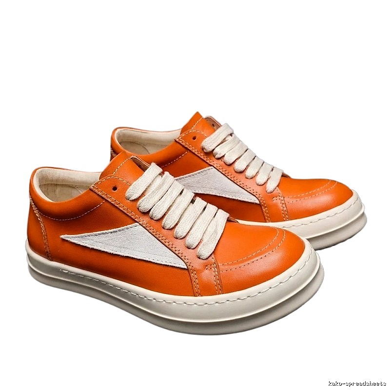Rick Owens orange and white casual shoes