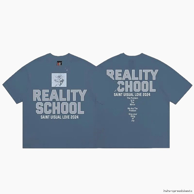SAINT Real Academy Street Style Grey-Blue Short Sleeve T-Shirt