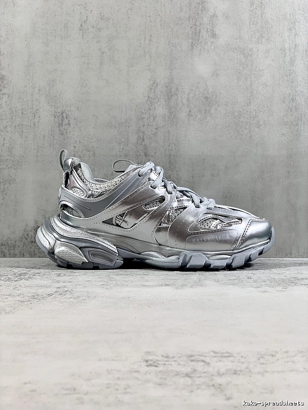 Silver Runner Sneaker by Balenciaga with Silver Layered Runner Side Profile