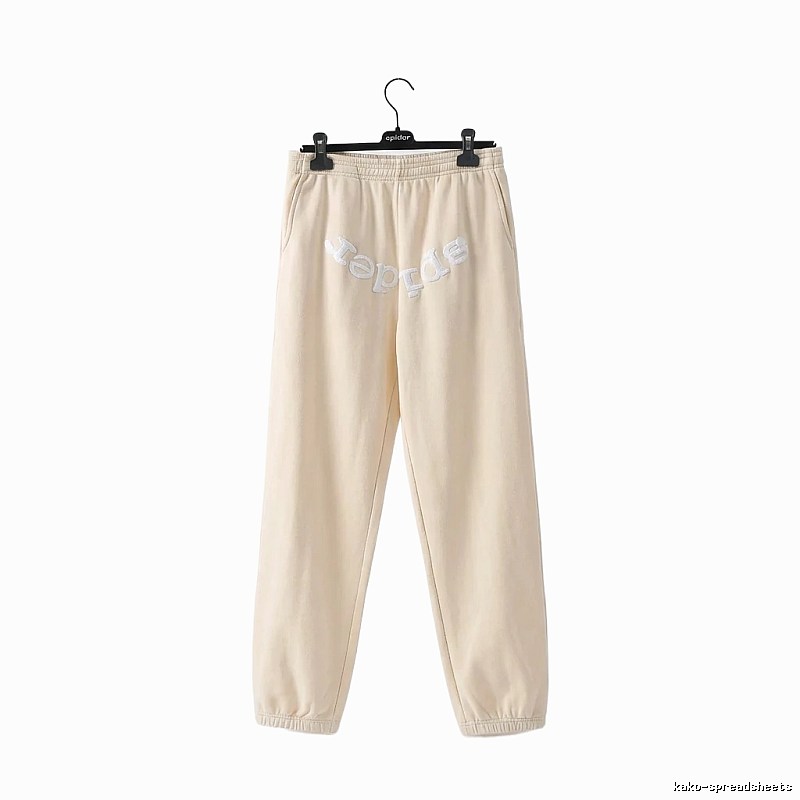 Sp5der casual style beige sweatpants
