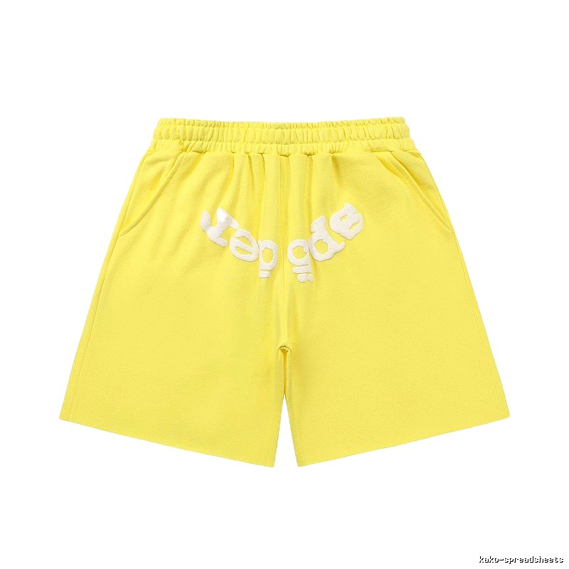 Sp5der casual style yellow shorts