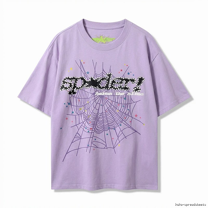 Sp5der Cobweb Style Light Purple T-shirt