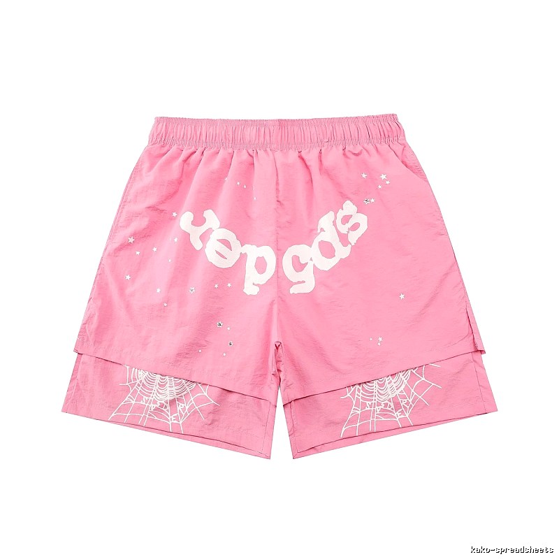 Sp5der star - printed pink shorts