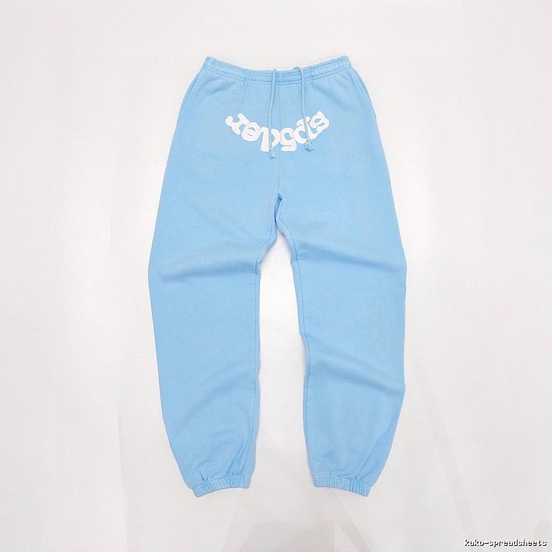 Sp5der White Wordmark And Gathered Cuffs Weekend Logo Sweatpants