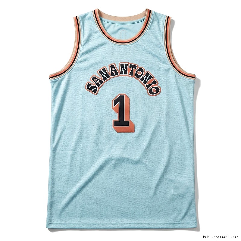Spurs Wembanyama light blue jersey