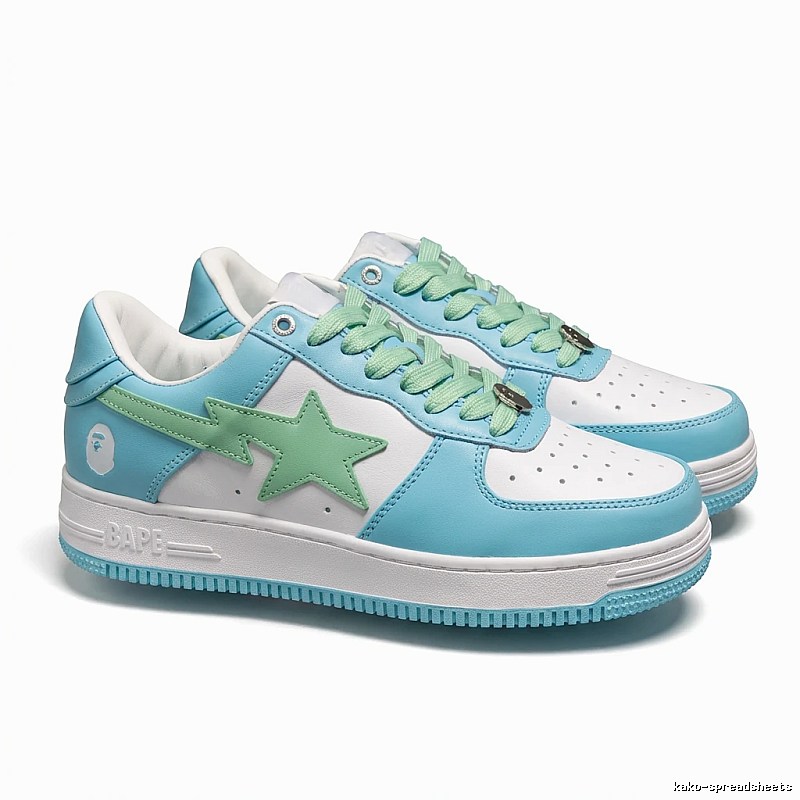 Star Bape Trendy Blue and White Shoes