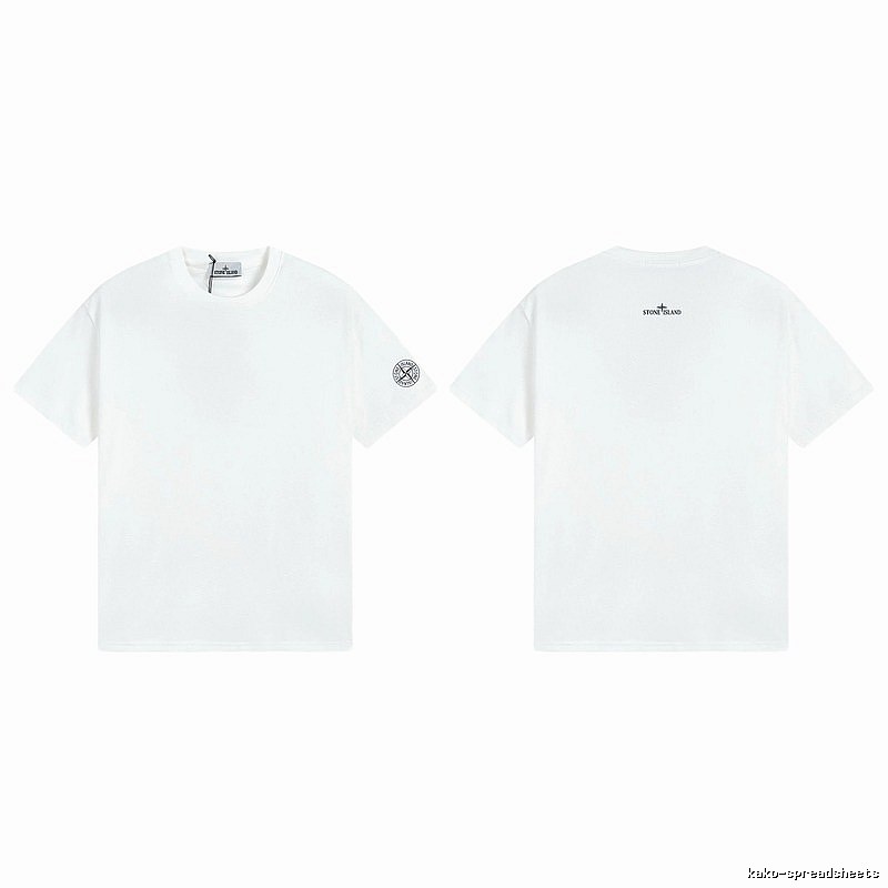 Stone Island Badge Minimalist Style White Short-sleeve T-shirt