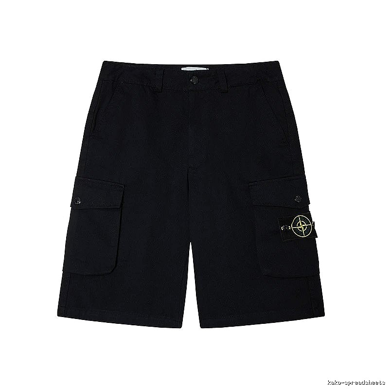 Stone Island Classic Workwear Style Black Cargo Shorts