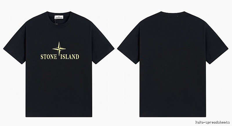 Stone Island Compass Print Street Style Black T-Shirt