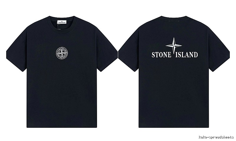 Stone Island Compass Street Style Black Short Sleeve T-shirt