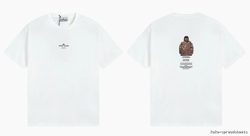 Stone Island Printed Functional Style White Short Sleeve T-shirt