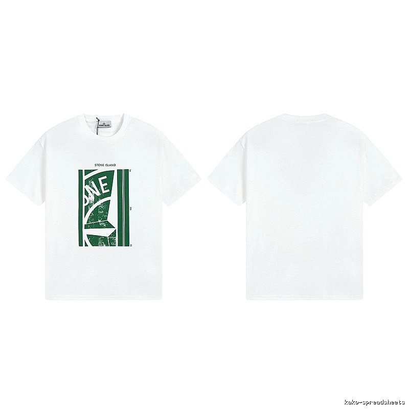 Stone Island Printed Street Style White Short Sleeve T-Shirt