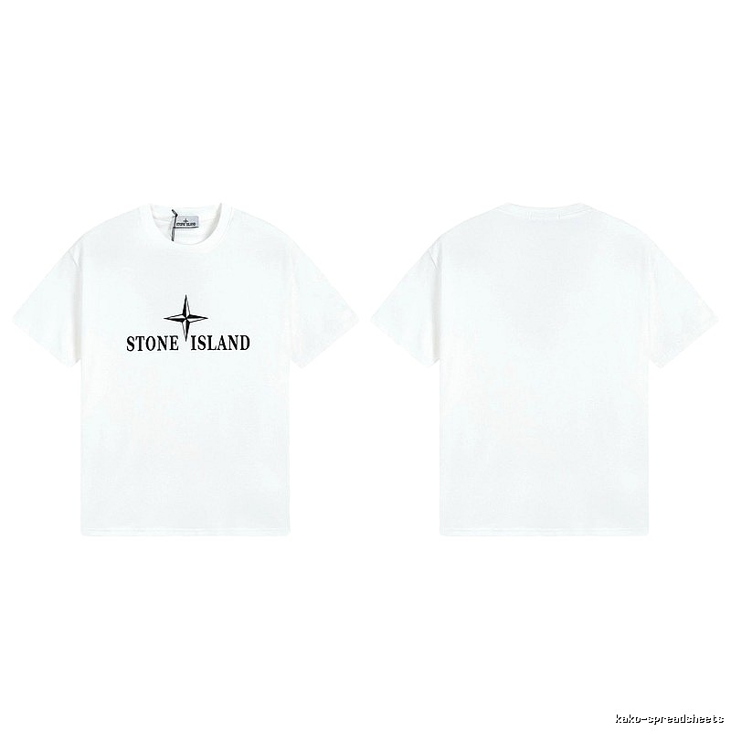 Stone Island Printed Street Style White T-Shirt