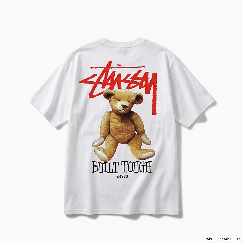 Stussy Bear Print White T-shirt
