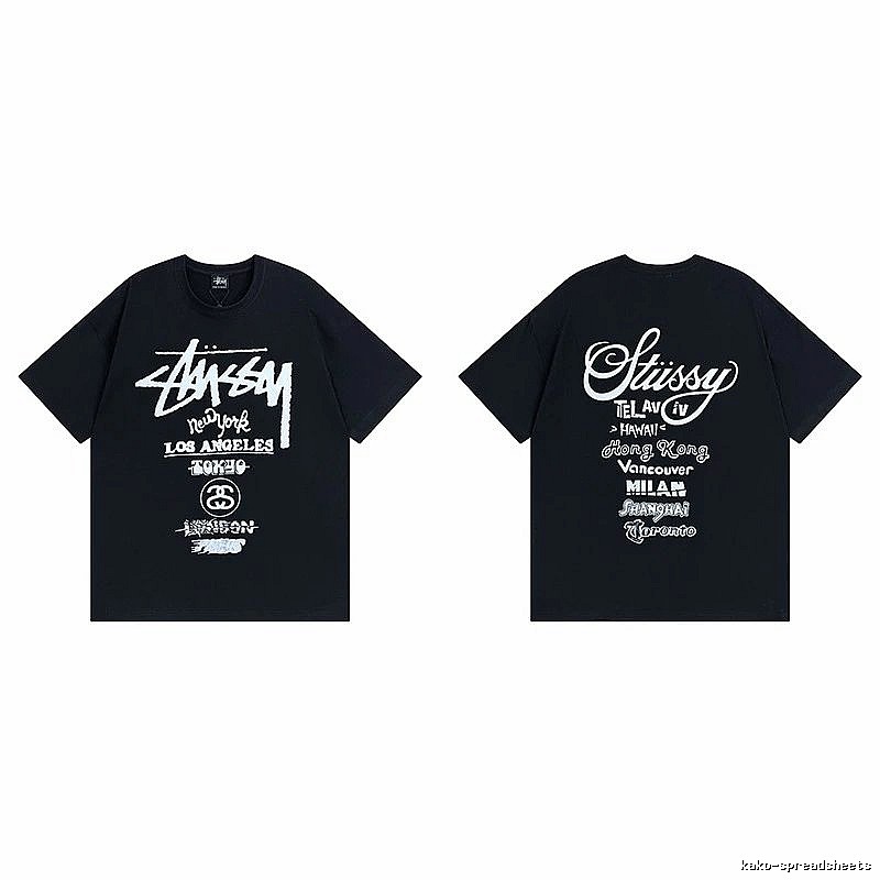 Stussy Black Spider Graphic T-Shirt Bold Graphic Logo
