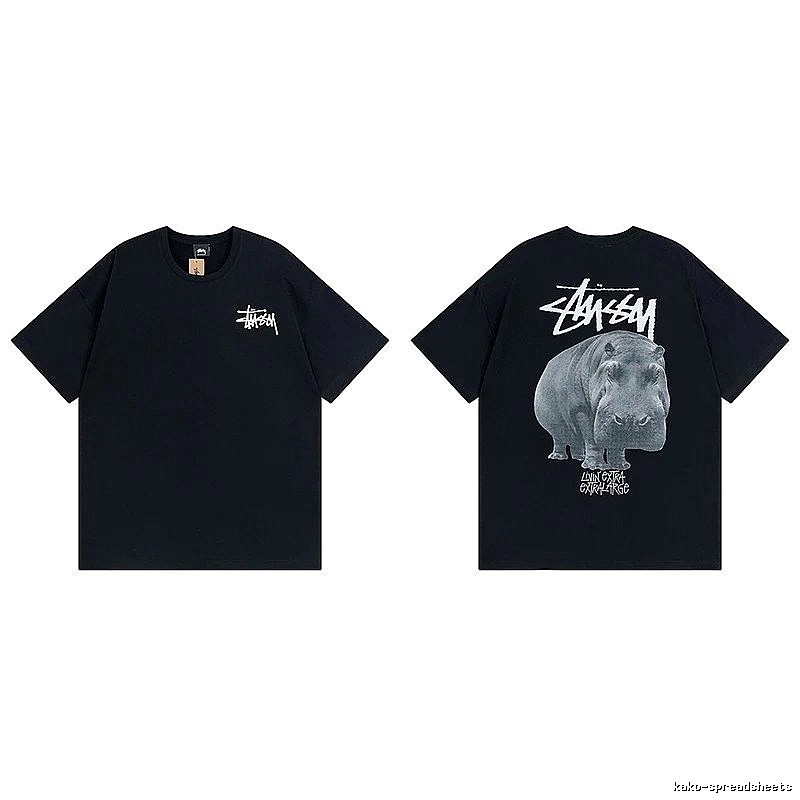 Stussy Black Spider Graphic T-Shirt Match Day Logo