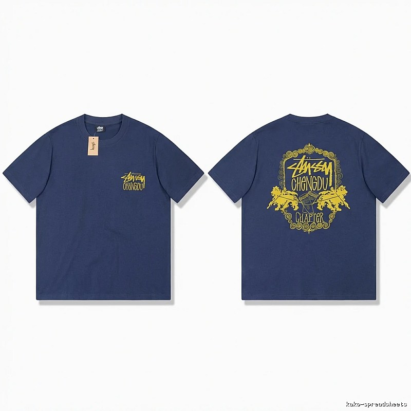 Stussy Chengdu Series Deep Blue Trendy T-shirt