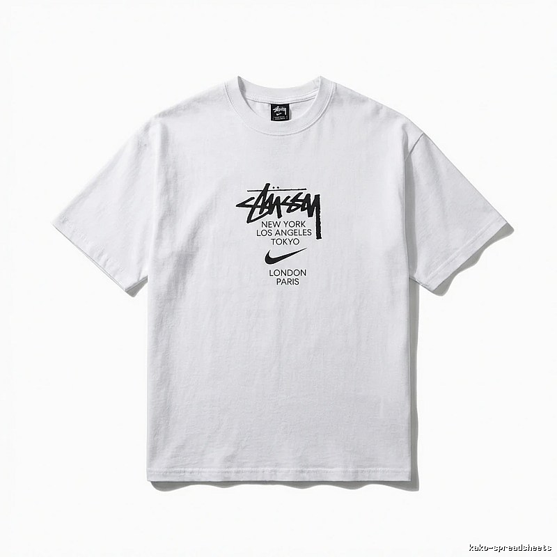 Stussy Co-branded Simple Style White T-shirt