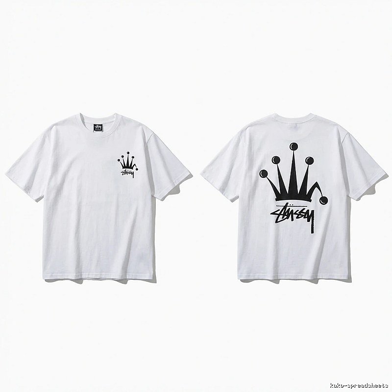 Stussy Crown Trendy Brand White T-shirt