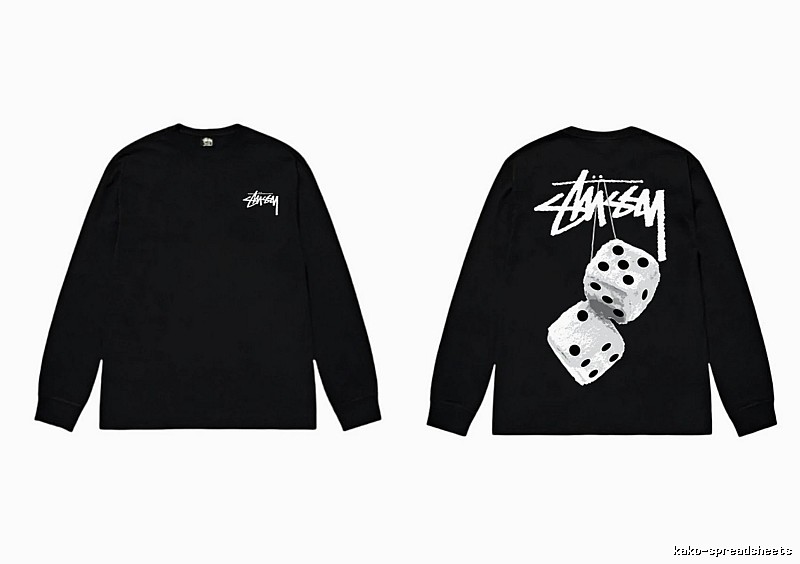 Stussy dice print style black long-sleeve