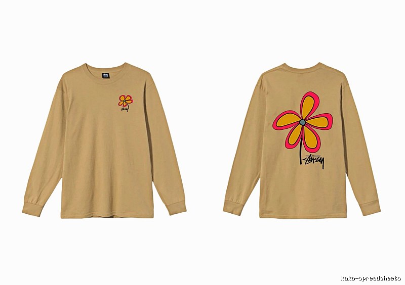 Stussy Floral Casual Khaki Long-Sleeve
