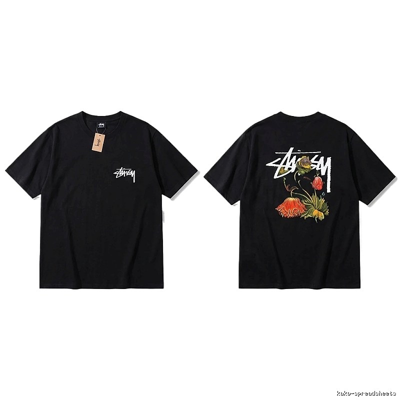 Stussy Floral Style Black T-shirt