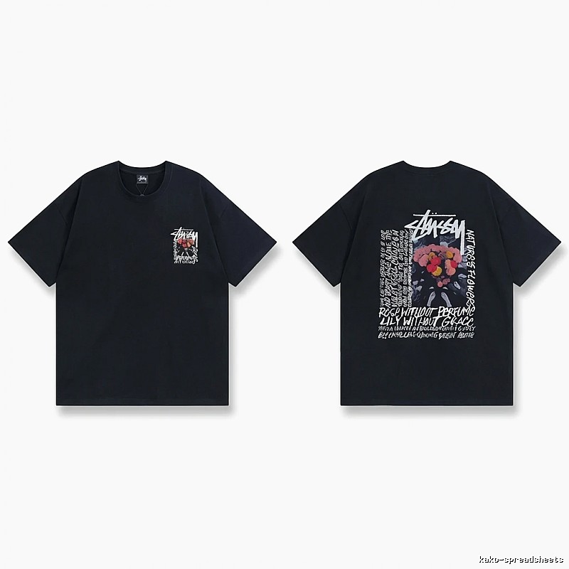 Stussy Floral Style Black T-shirt