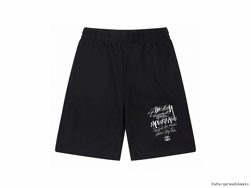 Stussy graffiti-style black shorts