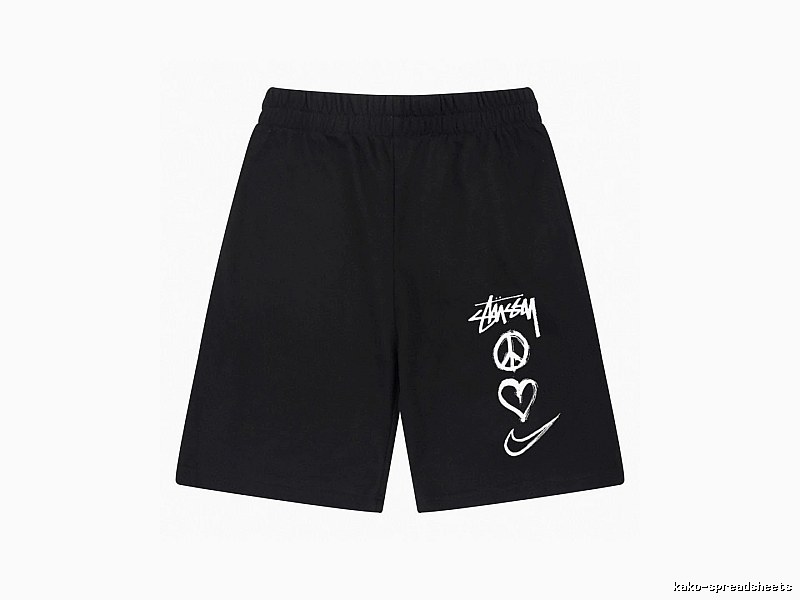 Stussy graffiti-style black shorts