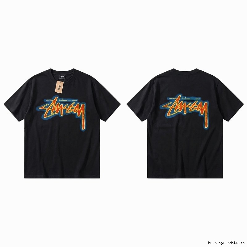Stussy graffiti-style black T-shirt