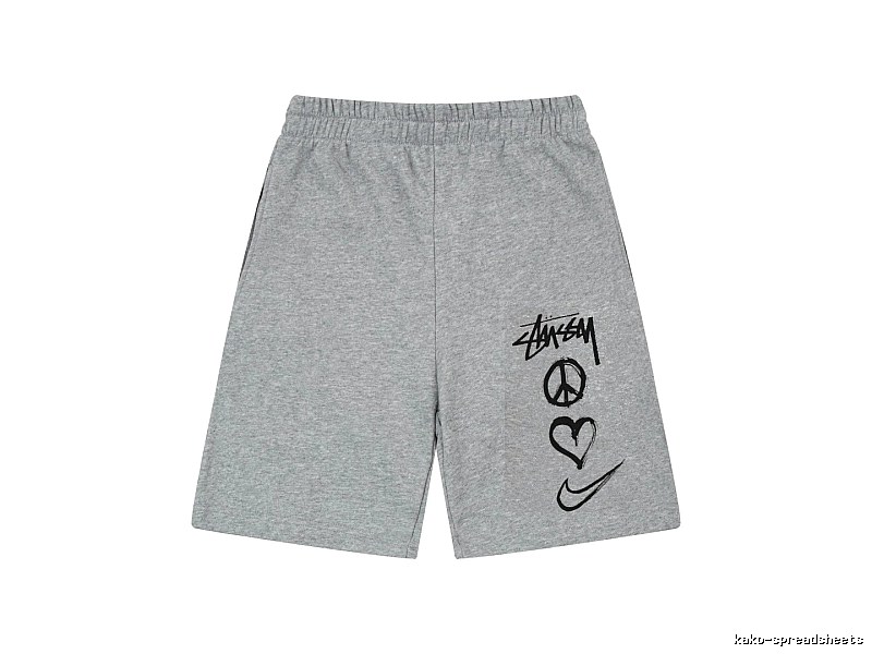 Stussy graffiti-style gray shorts