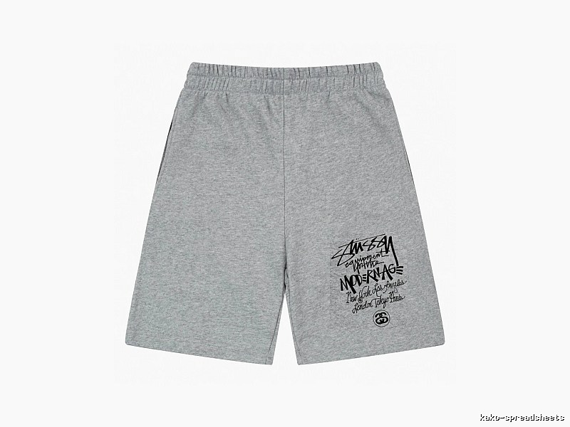 Stussy graffiti-style grey shorts