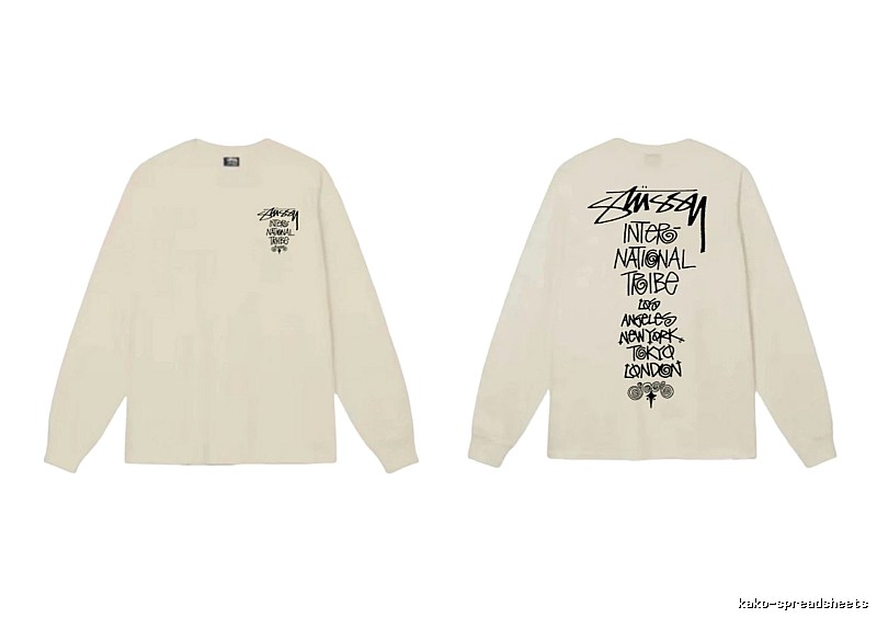 Stussy graffiti-style off-white long-sleeve