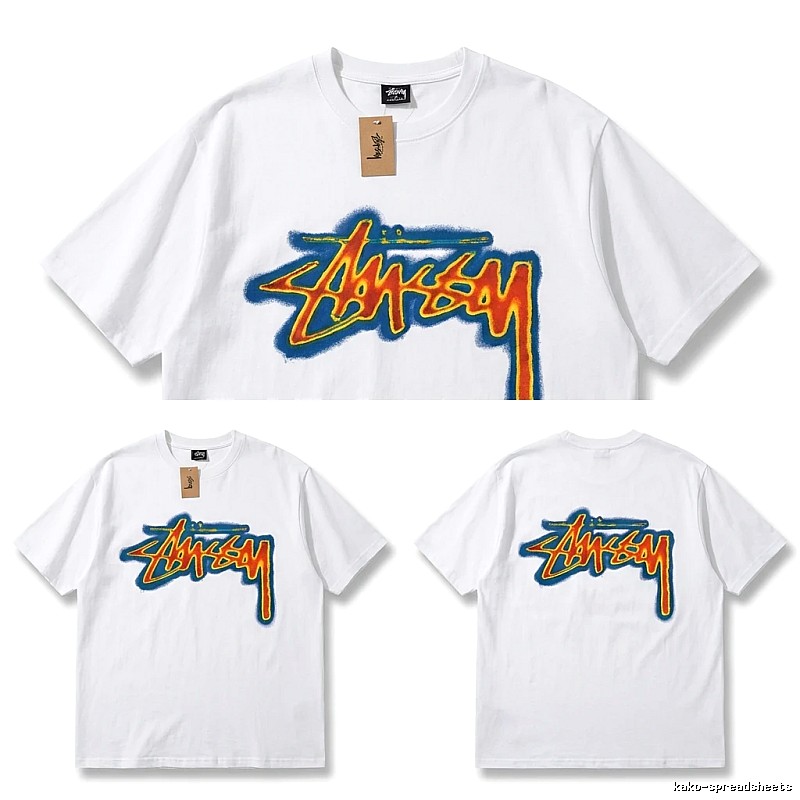 Stussy Graffiti Trendy Brand White T-shirt
