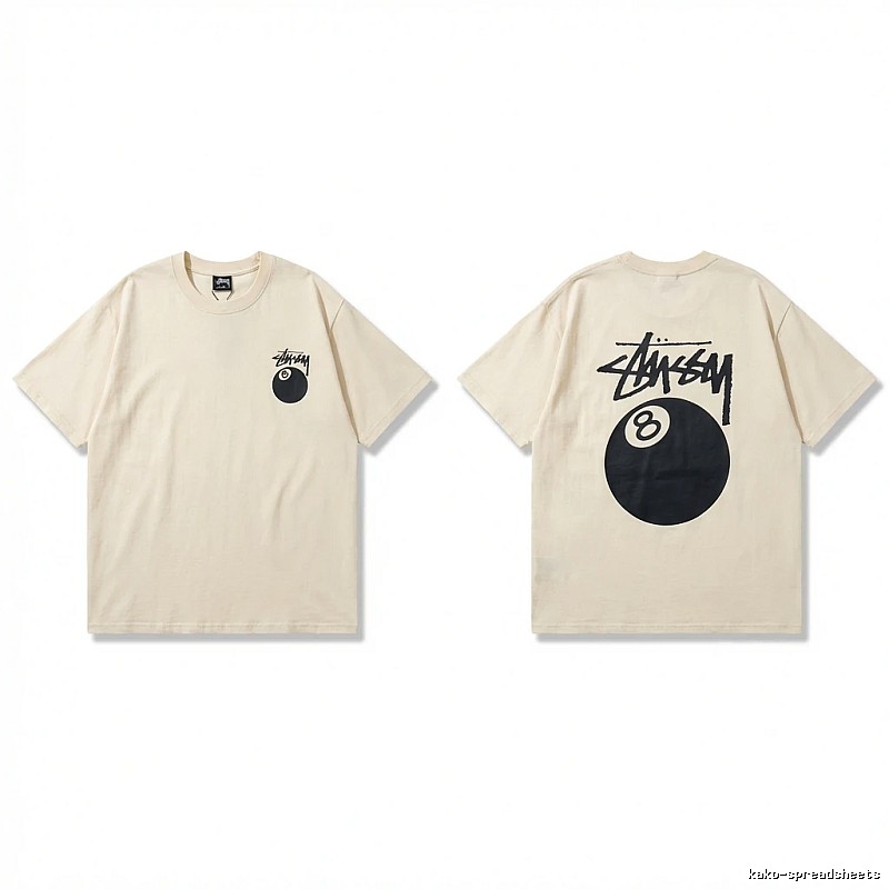 Stussy No.8 Ball Series Retro-Style T-Shirt