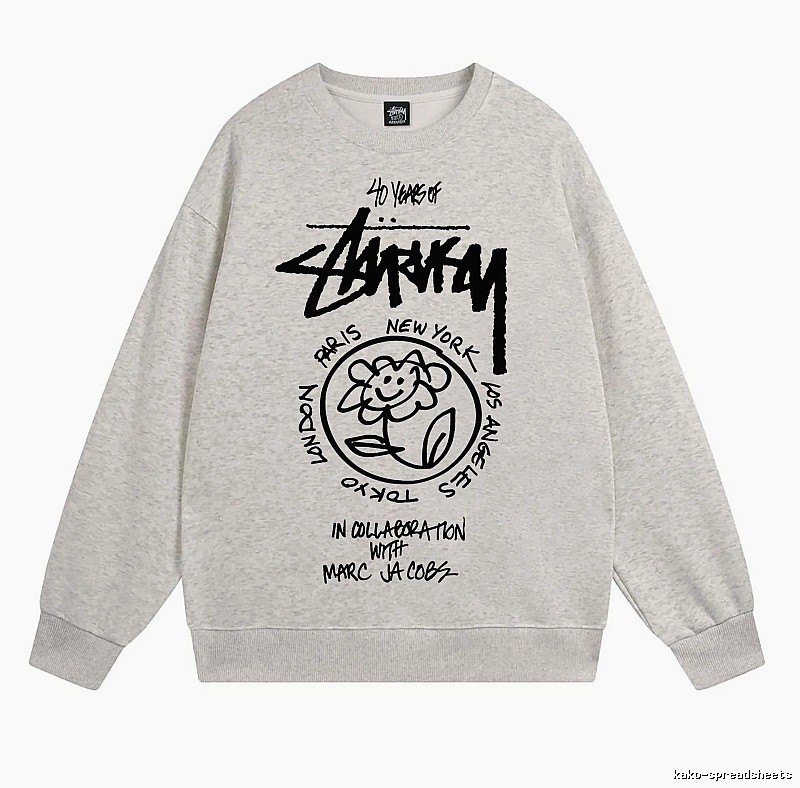 Stussy Oatmeal Style 539 Graphic SweatShirt Smart Casual