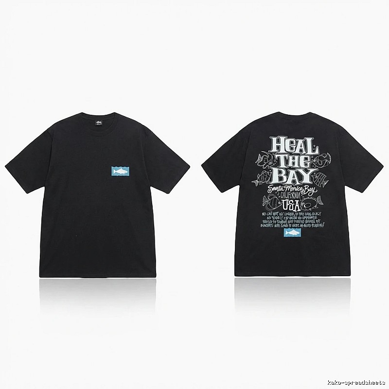 Stussy retro-style black short-sleeve